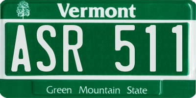 VT license plate ASR511