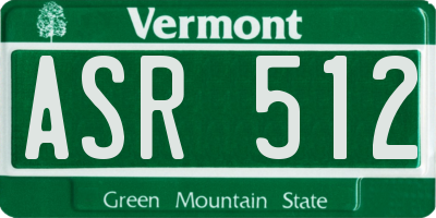 VT license plate ASR512