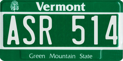 VT license plate ASR514