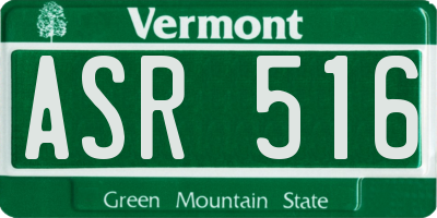 VT license plate ASR516