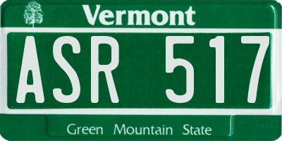 VT license plate ASR517