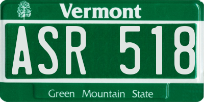 VT license plate ASR518