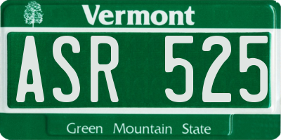 VT license plate ASR525