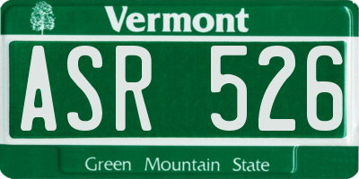 VT license plate ASR526