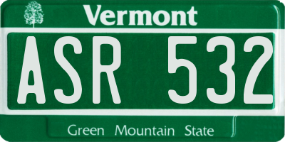 VT license plate ASR532