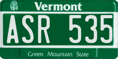 VT license plate ASR535