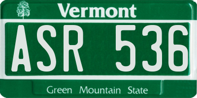 VT license plate ASR536