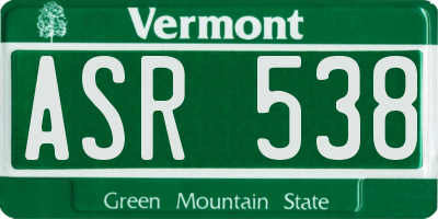 VT license plate ASR538