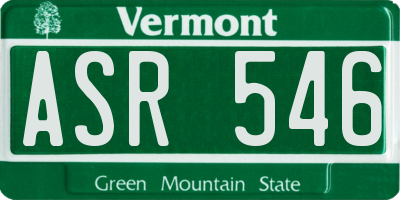 VT license plate ASR546