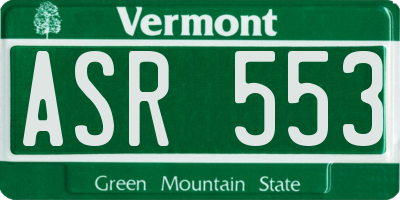 VT license plate ASR553