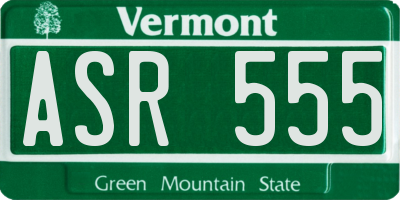 VT license plate ASR555