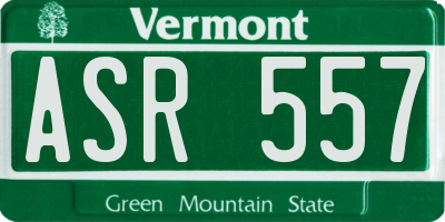 VT license plate ASR557