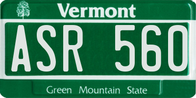 VT license plate ASR560