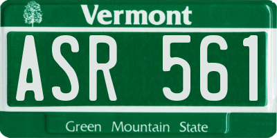 VT license plate ASR561
