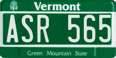 VT license plate ASR565