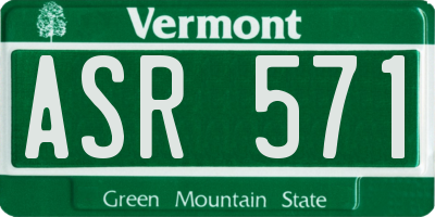 VT license plate ASR571