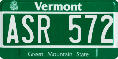 VT license plate ASR572
