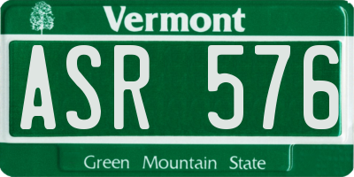 VT license plate ASR576
