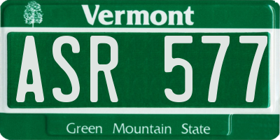 VT license plate ASR577
