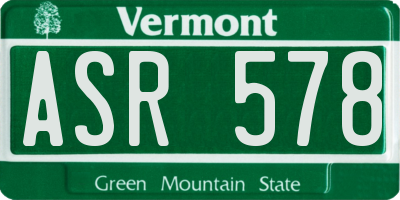 VT license plate ASR578