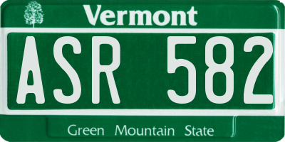 VT license plate ASR582