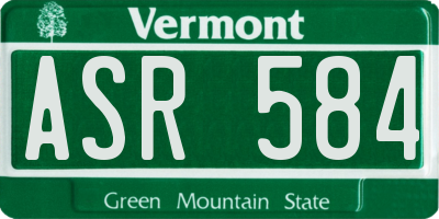 VT license plate ASR584