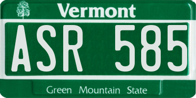 VT license plate ASR585
