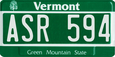 VT license plate ASR594