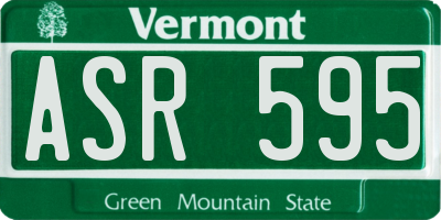 VT license plate ASR595
