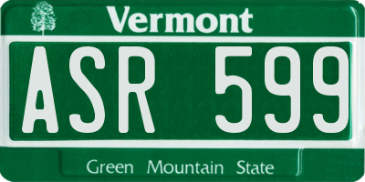 VT license plate ASR599