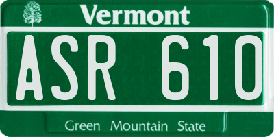 VT license plate ASR610