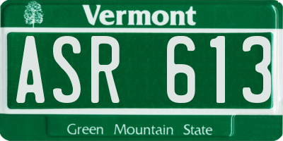 VT license plate ASR613