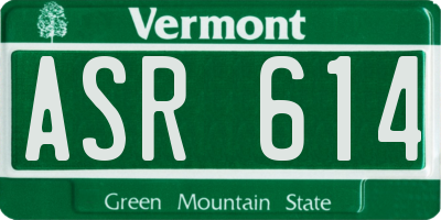 VT license plate ASR614