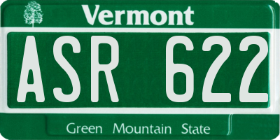 VT license plate ASR622