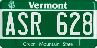 VT license plate ASR628
