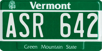 VT license plate ASR642