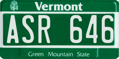 VT license plate ASR646