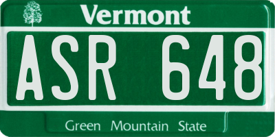 VT license plate ASR648