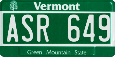 VT license plate ASR649