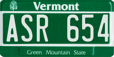 VT license plate ASR654