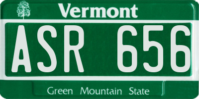 VT license plate ASR656