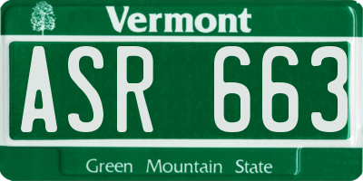 VT license plate ASR663