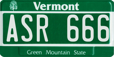VT license plate ASR666