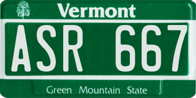 VT license plate ASR667