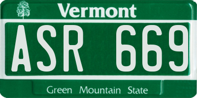 VT license plate ASR669