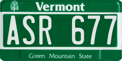 VT license plate ASR677