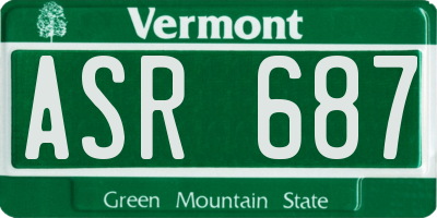 VT license plate ASR687