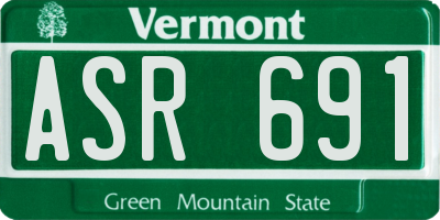 VT license plate ASR691
