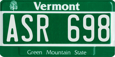 VT license plate ASR698