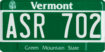 VT license plate ASR702